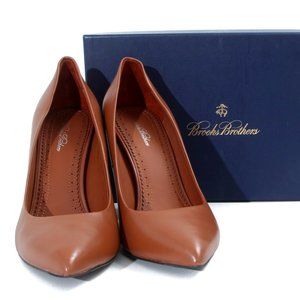NIB Brooks Brothers Leather Stacked Heel Pumps 10